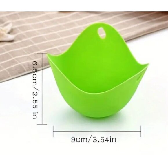 4-Pack Silicone Egg Poacher Cups Non-Stick, BPA-Free, Microwave & Stovetop Safe - Picture 7 of 7